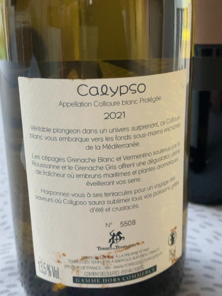 Étiquette de Calypso, Terres des Templiers