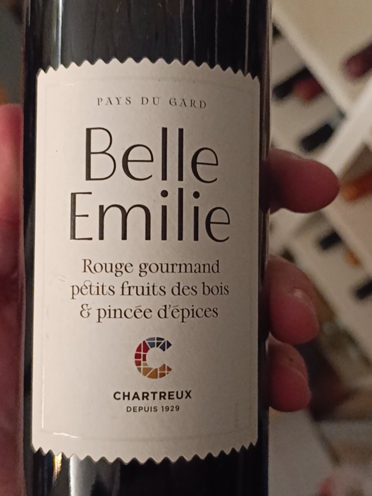Étiquette de Belle Émilie Rouge, Cellier des Chartreux