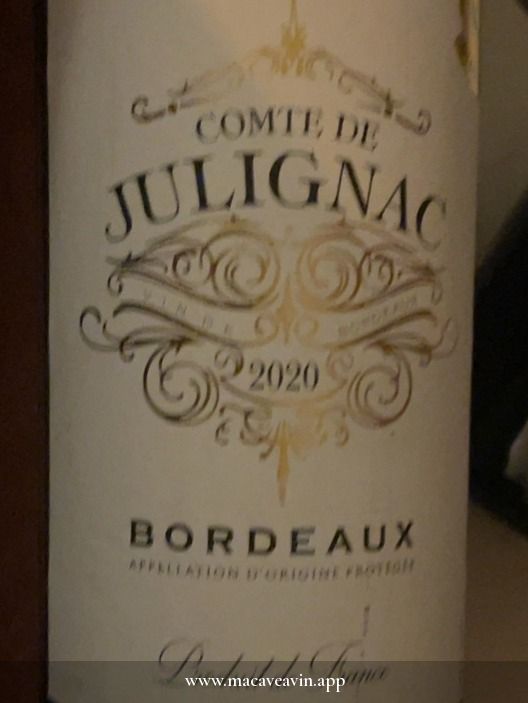 Étiquette de Comte de Julignac, Comte de Julignac