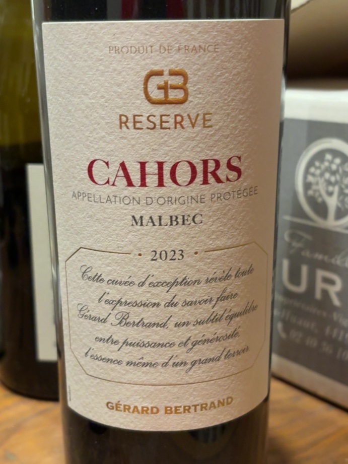 Étiquette de Réserve Malbec, Gérard Bertrand