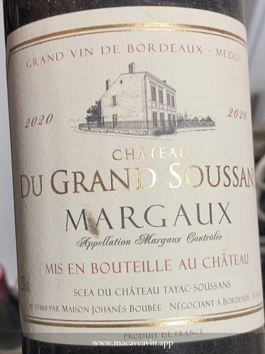 Étiquette de Margaux, Château du Grand Soussans
