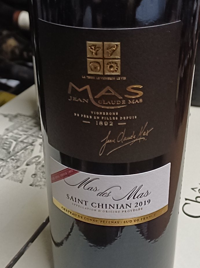 Étiquette de Mas des Mas Saint-Chinian, Les Domaines Paul Mas