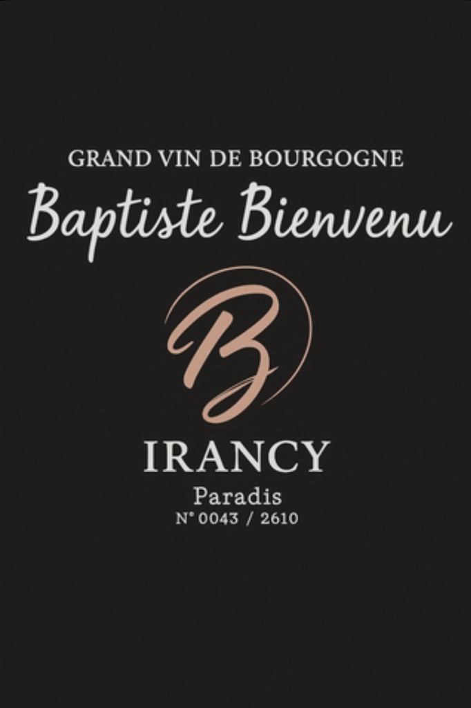 Étiquette de Irancy Paradis, Caves Baptiste Bienvenu