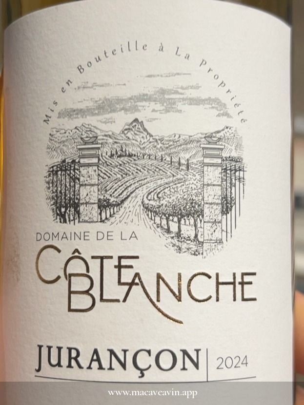 Étiquette de Domaine de la Côte Blanche, Cave de Gan Jurançon