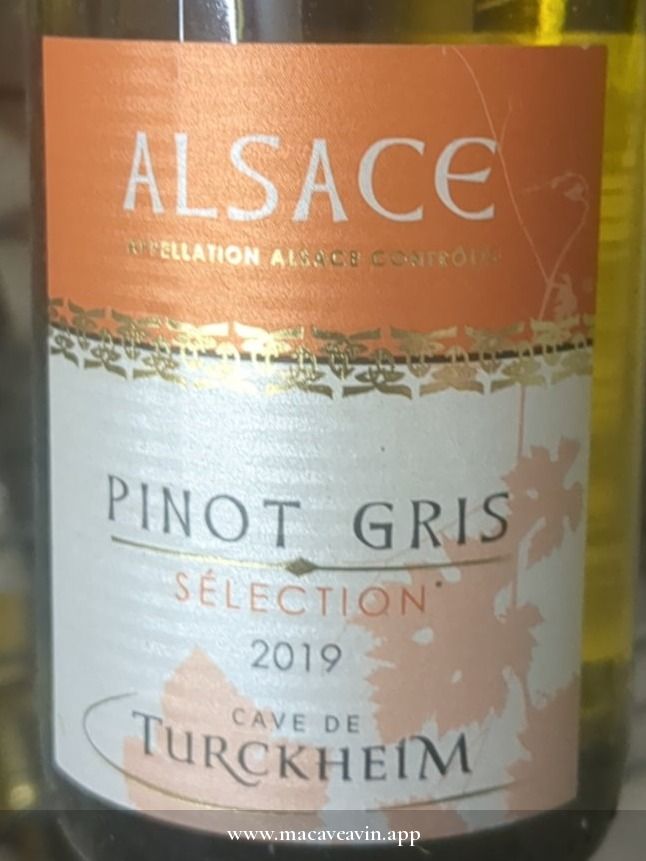Étiquette de Pinot Gris Sélection, Cave de Turckheim