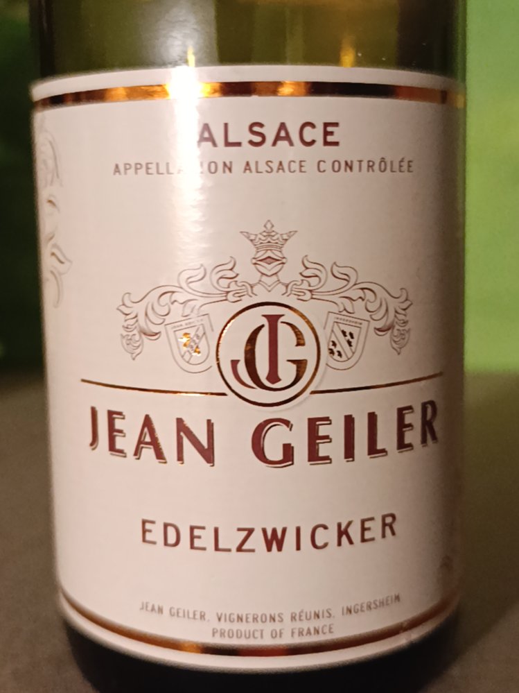 Étiquette de Edelzwicker, Cave Jean Geiler