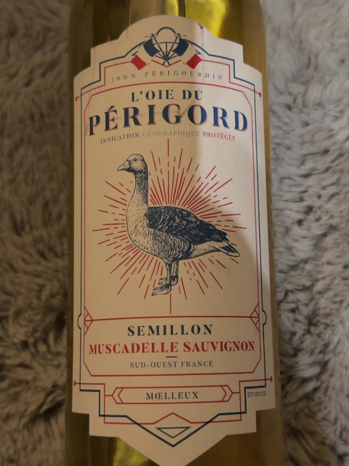 Étiquette de L'Oie du Périgord Sauvignon, Couleurs d'Aquitaine