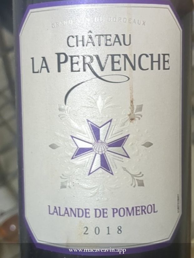 Étiquette de Château La Pervenche, Château La Pervenche
