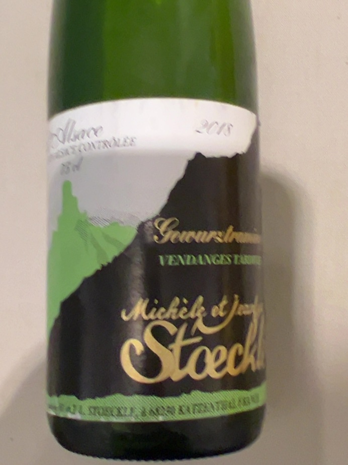 Étiquette de Gewurztraminer Vendanges Tardives, Vins Stoecklé Jean-Luc et Michèle