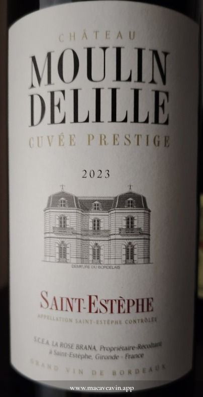 Étiquette de Château Moulin Delille Cuvée Prestige, Château Moulin Delille