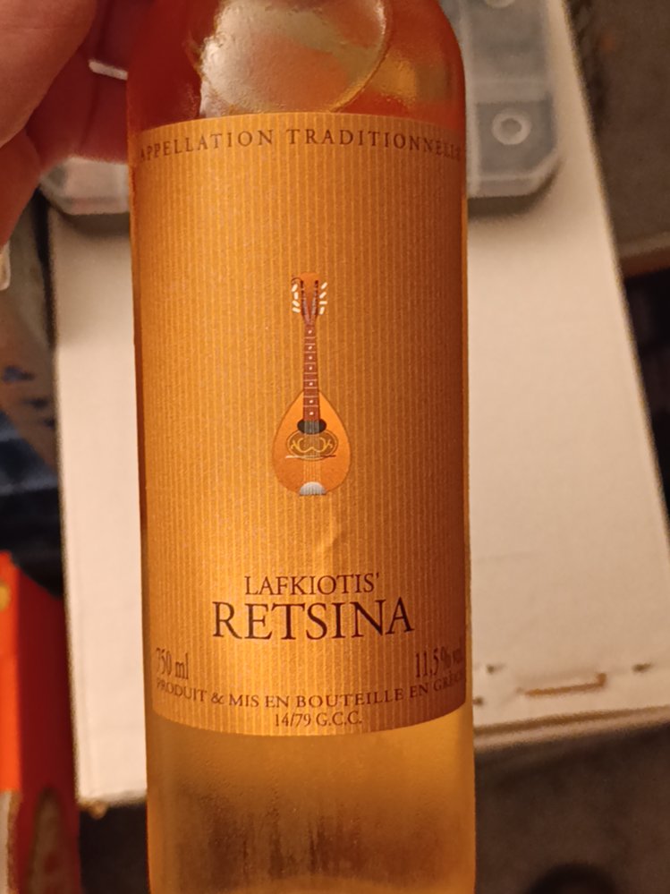 Étiquette de Retsina Lafkioti, Lafkiotis Winery S.A.