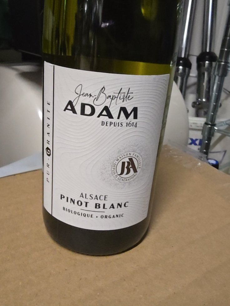 Étiquette de Pinot Blanc Pur Granite, Domaine Jean-Baptiste Adam