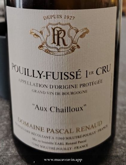 Étiquette de Pouilly-Fuissé 1er Cru Aux Chailloux, Domaine Pascal et Mireille Renaud
