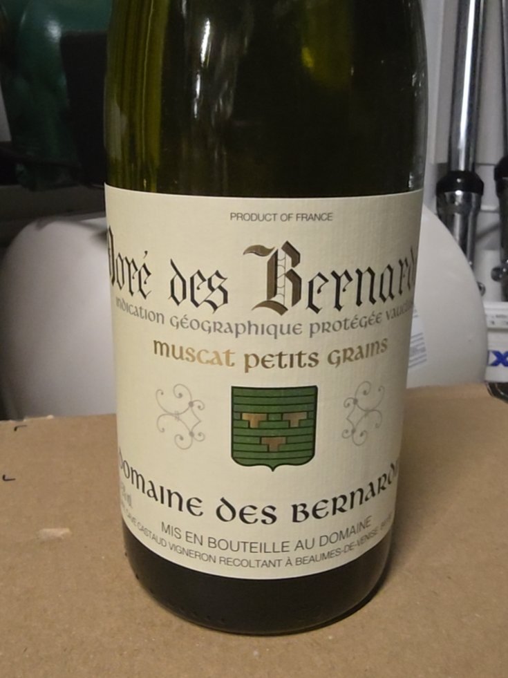 Étiquette de Doré des Bernardins, Domaine des Bernardins