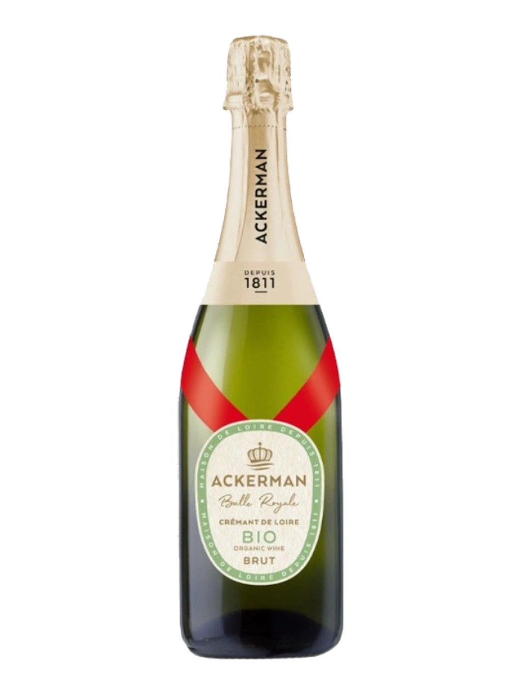 Étiquette de Crémant de Loire Blanc Brut Bio Bulle Royale, Maison Ackerman