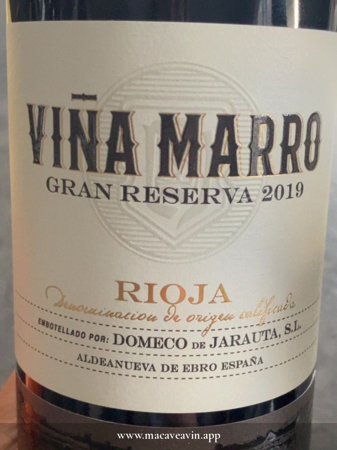 Étiquette de Viña Marro Gran Reserva, Bodegas Domeco de Jarauta