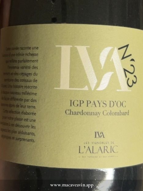 Étiquette de LVA N°23, Les Vignobles de L'Alaric