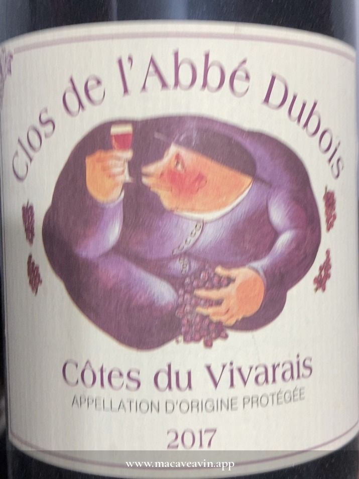 Étiquette de Côtes du Vivarais Rouge, Clos de l’Abbé Dubois
