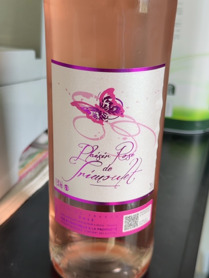 Étiquette de Plaisir Rosé, Domaine des Oullières