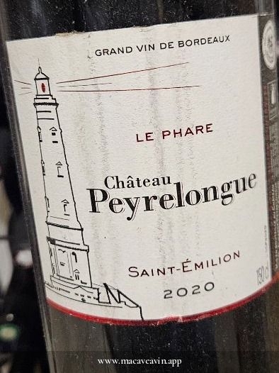 Étiquette de Le Phare, Château Peyrelongue