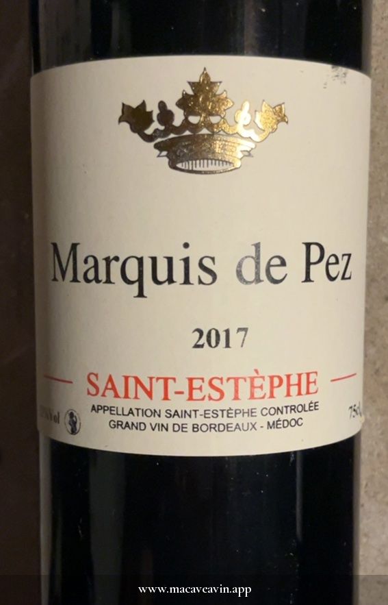 Étiquette de Marquis de Pez, Marquis de Saint-Estèphe