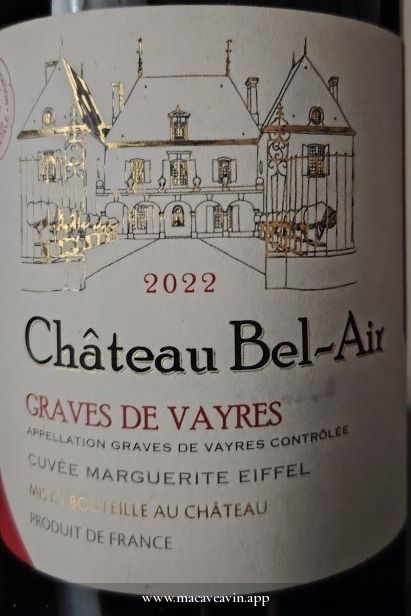 Étiquette de Cuvée Marguerite Eiffel, Château Bel-Air