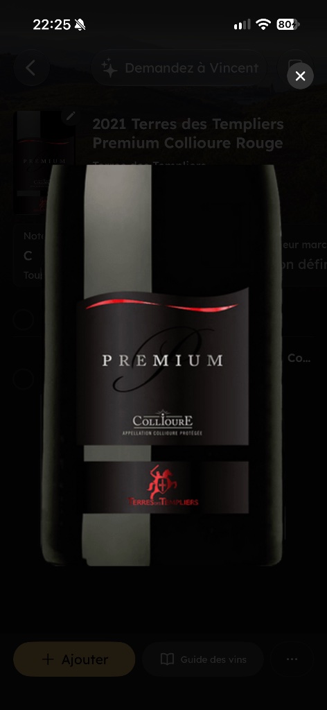 Étiquette de Premium, Terres des Templiers