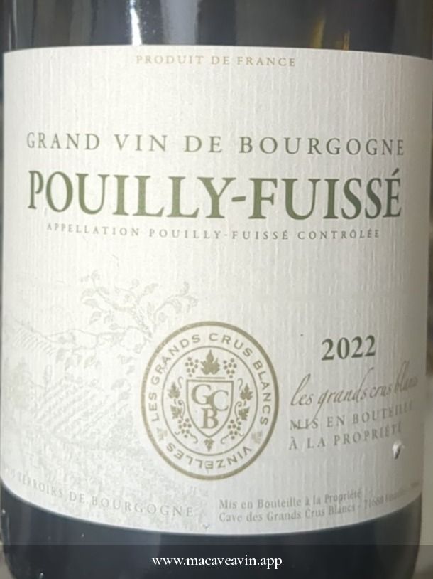 Étiquette de Pouilly-Fuissé, Cave des Grands Crus Blancs