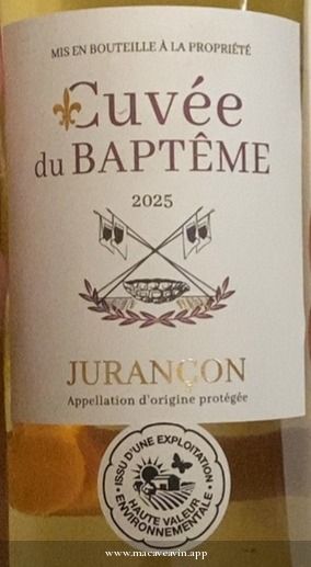 Étiquette de Cuvée du Baptême, Cave de Gan Jurançon