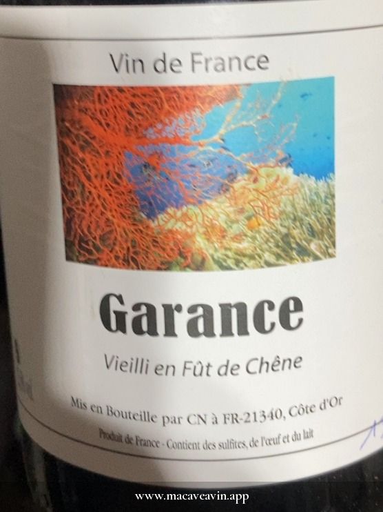 Étiquette de Garance, Domaine la Cabotte