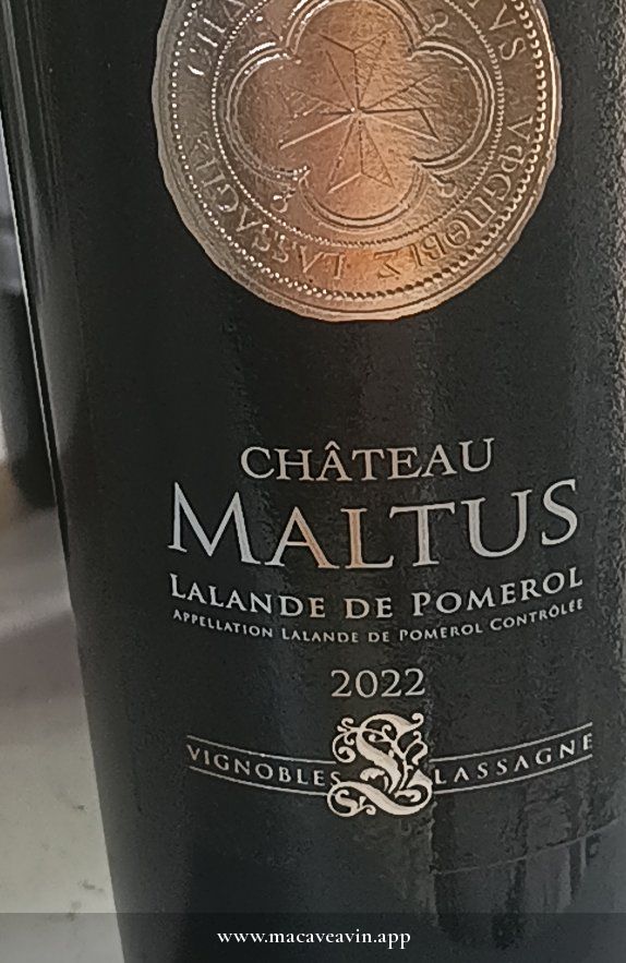 Étiquette de Château Maltus, Vignobles Lassagne