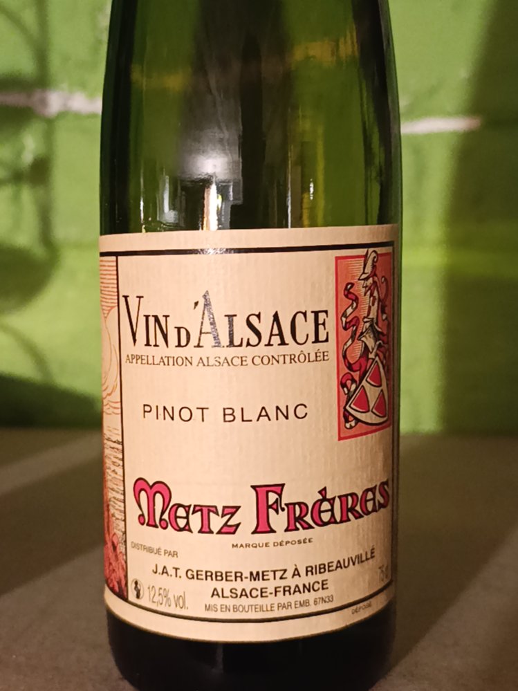 Étiquette de Pinot Blanc, Metz Frères
