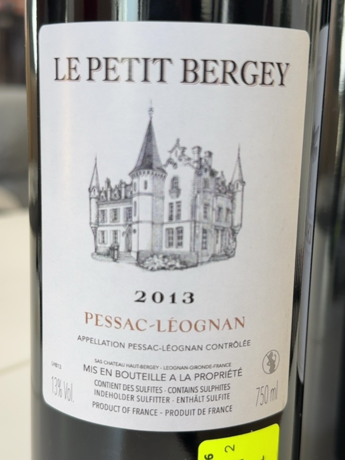 Étiquette de Le Petit Bergey, Château Haut-Bergey
