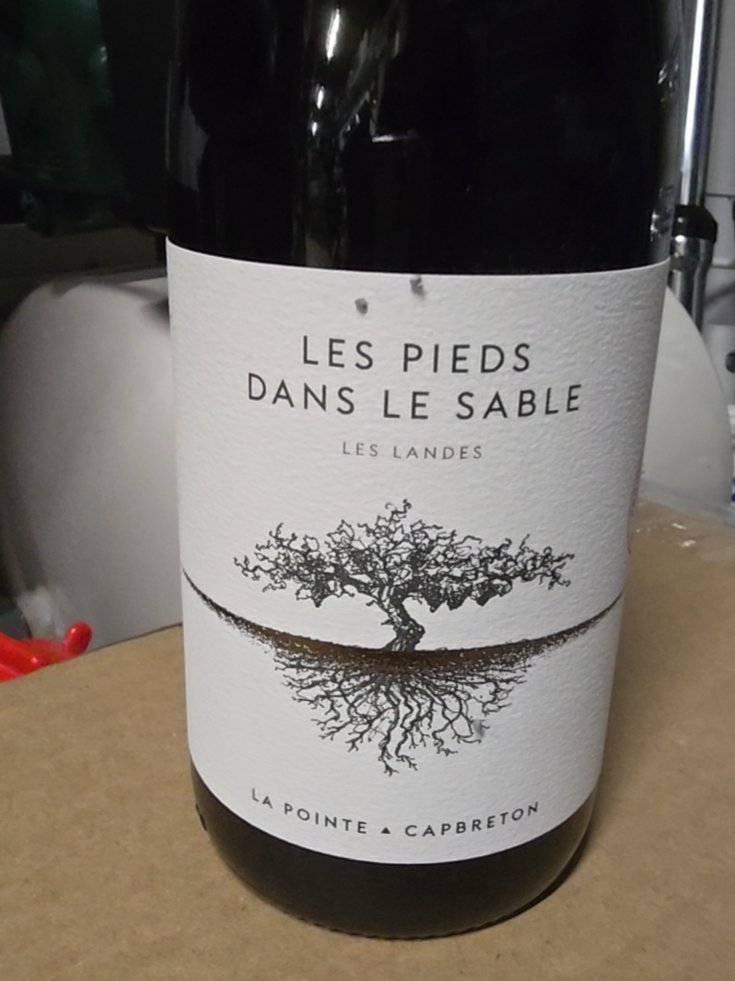Étiquette de Les Pieds dans le Sable Rouge, Domaine de la Pointe