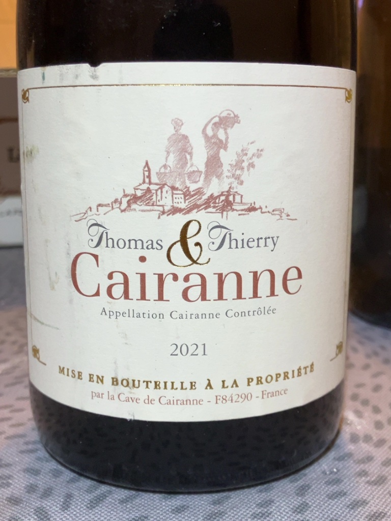 Étiquette de Thomas & Thierry, Cave de Cairanne