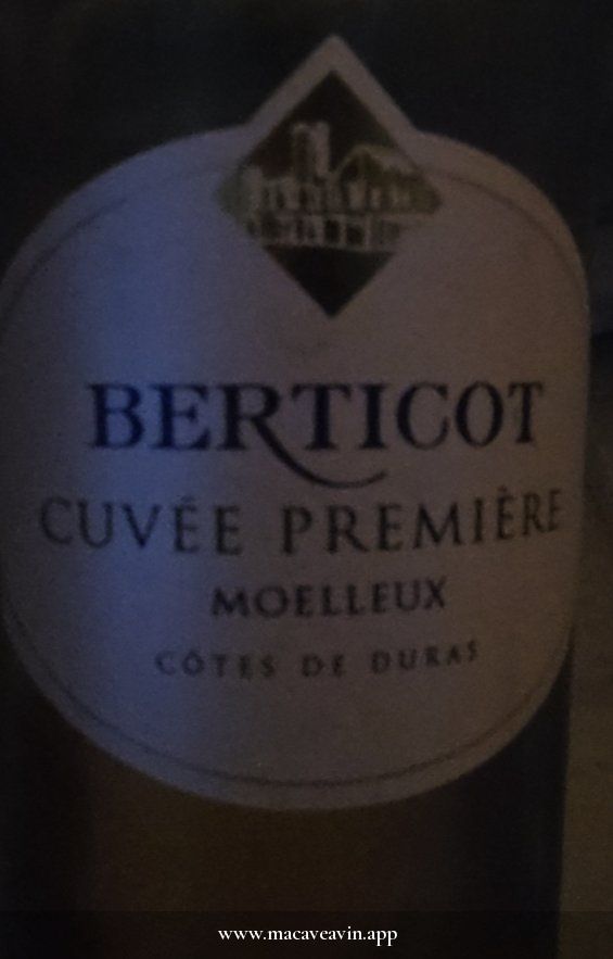 Étiquette de Cuvée Première moelleux, Berticot