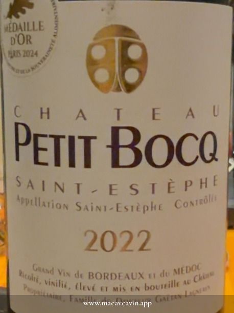 Étiquette de Château Petit Bocq, Château Petit Bocq