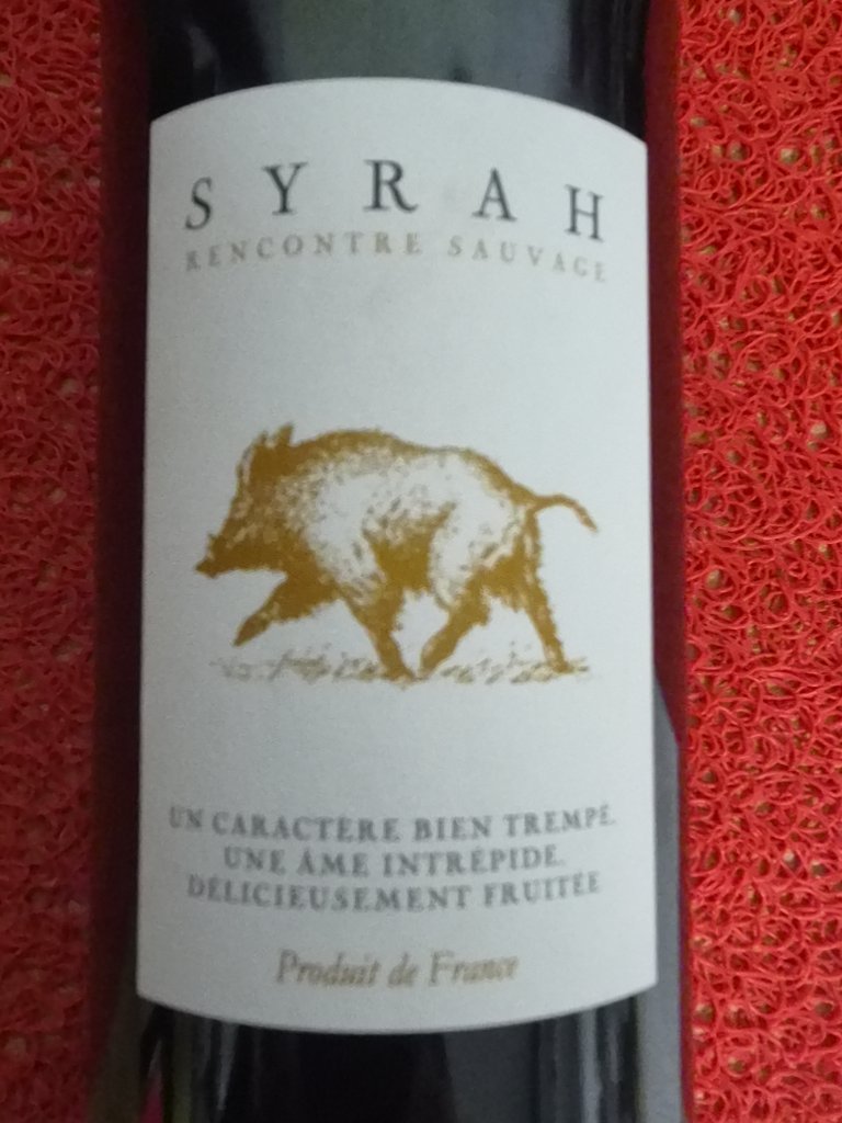Étiquette de Syrah Rencontre Sauvage, Villa d'Erg