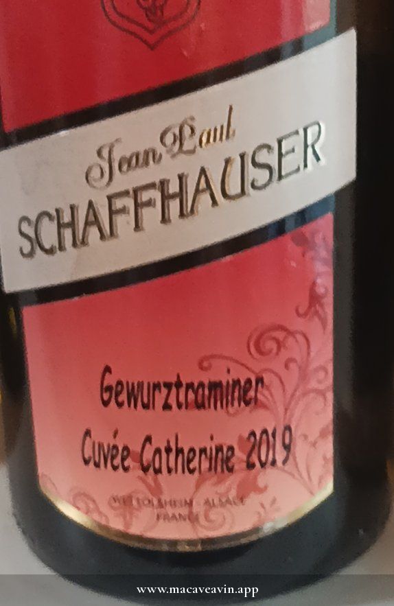 Étiquette de Gewurztraminer Cuvée Catherine, Domaine Jean-Paul Schaffhauser