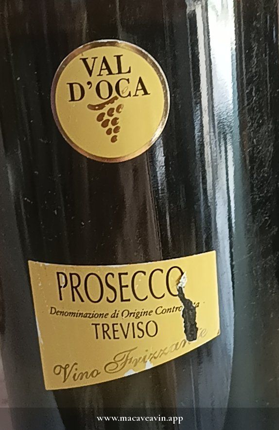 Étiquette de Prosecco Treviso, Val d'Oca