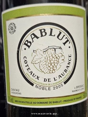 Étiquette de Noble, Domaine de Bablut