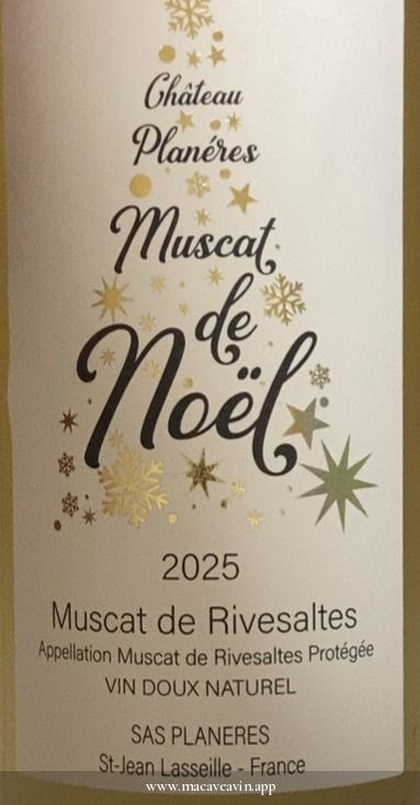 Étiquette de Muscat de Noël, Château Planères