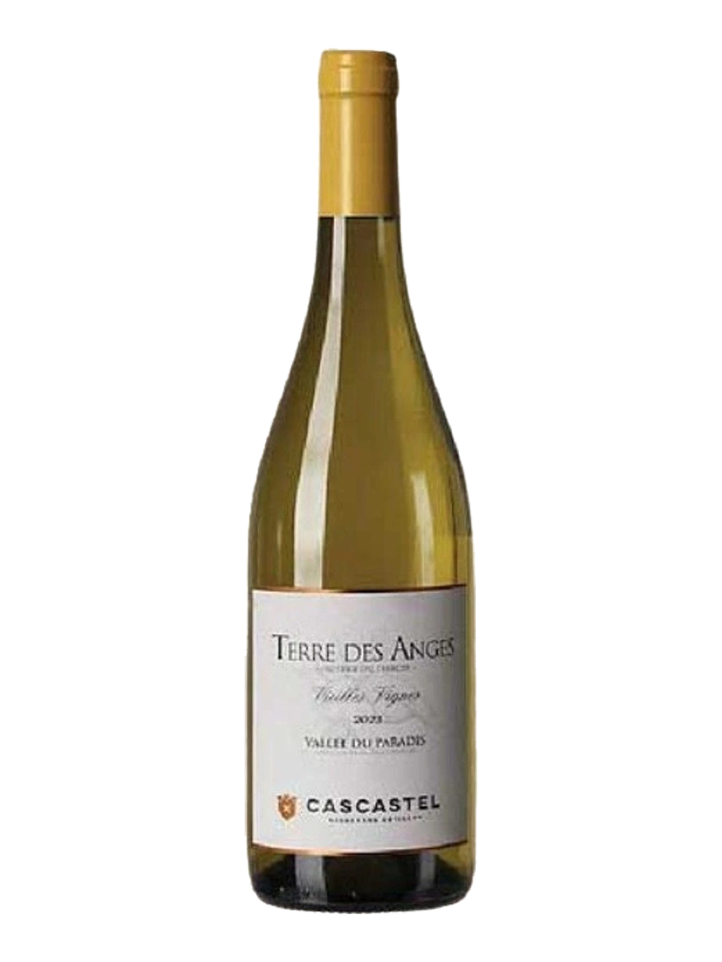 Étiquette de Terre des Anges Vieilles Vignes Vallée du Paradis Blanc, Les Maîtres Vignerons de Cascastel