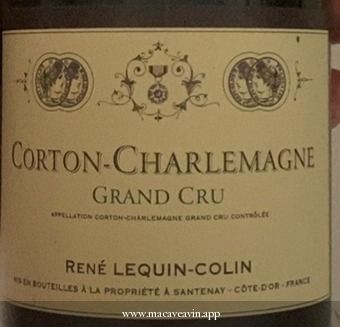 Étiquette de Corton-Charlemagne Grand Cru, Domaine René Lequin-Colin