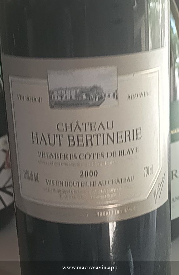 Étiquette de Château Haut Bertinerie Rouge, Château Haut Bertinerie
