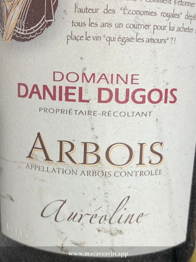 Étiquette de Auréoline, Domaine Dugois