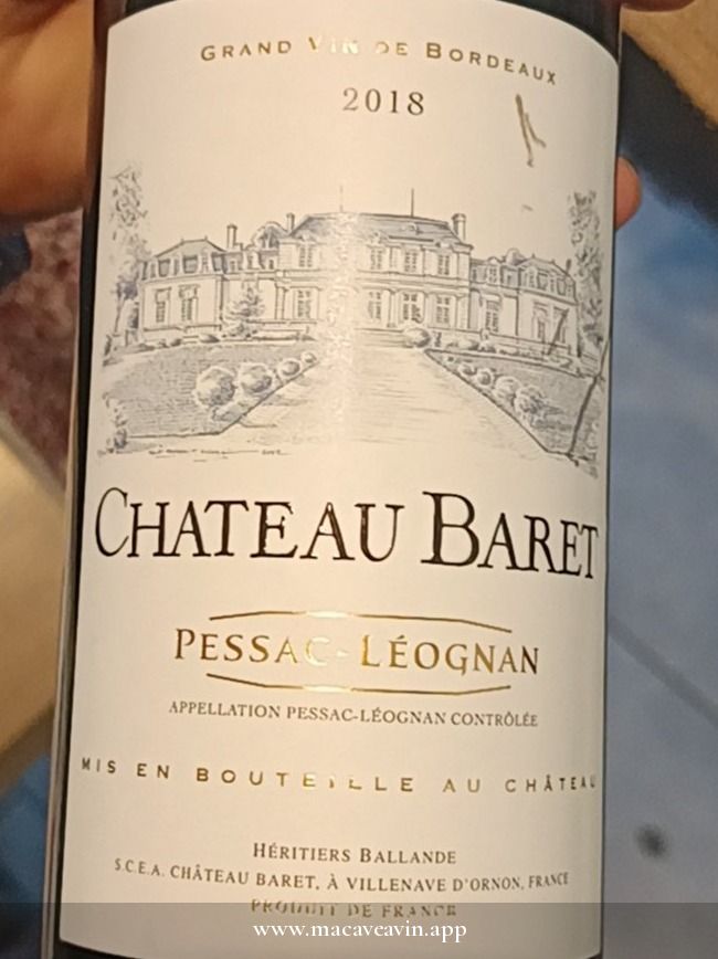Étiquette de Château Baret, Château Baret