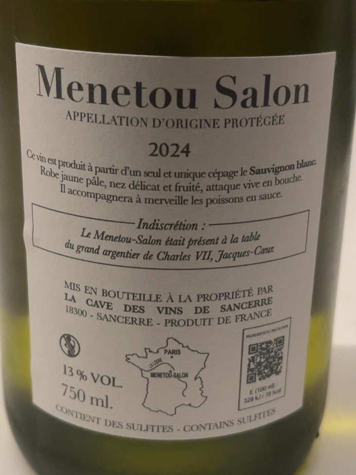 Étiquette de Le Grand Cerf Blanc, Cave des Vins de Sancerre