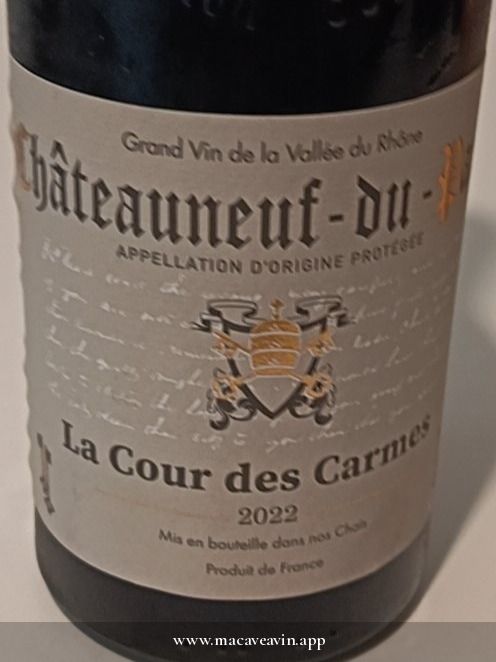 Étiquette de Châteauneuf-du-Pape, La Cour des Carmes